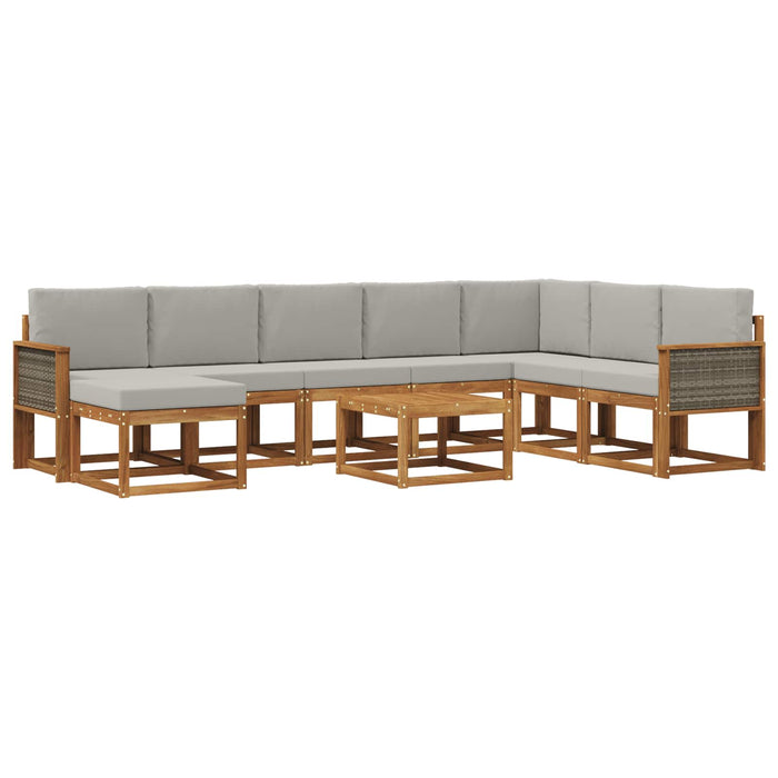 Set de canapele de exterior 9 pcs Natural și gri deschis WALTI