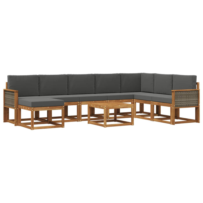 Set de canapele de exterior cu pernă 9 pcs Natural și Antracit WALTI