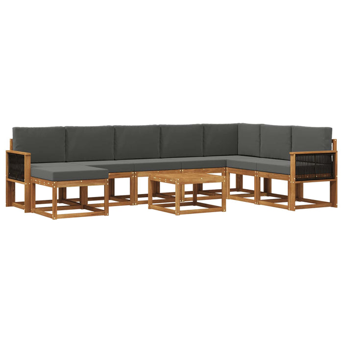 Set de canapele de exterior cu pernă 9 pcs Natural și Antracit WALTI