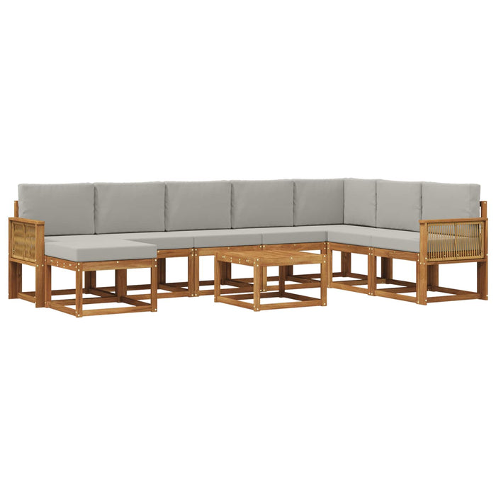 Set de canapele de exterior 9 pcs Natural și gri deschis WALTI