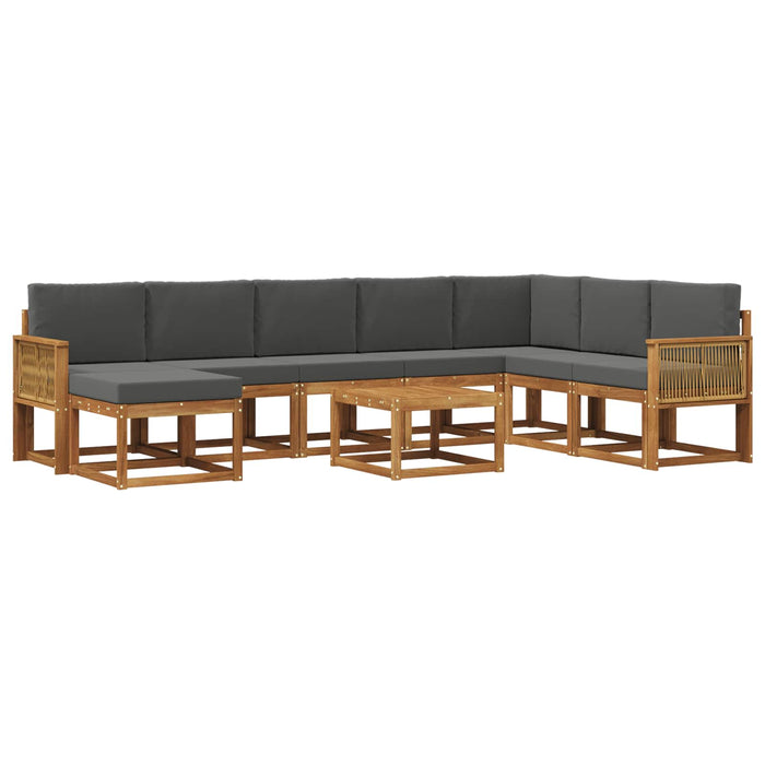 Set de canapele de exterior cu pernă 9 pcs Natural și Antracit WALTI