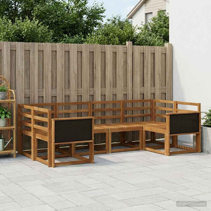 Set de canapele de exterior 6 pcs natural Lemn Solid de Acacia WALTI