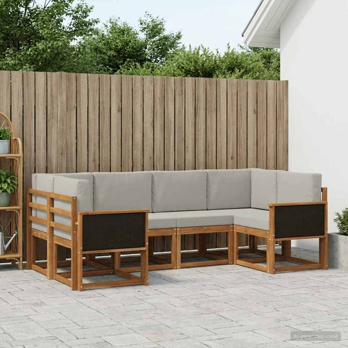 Set de canapele de exterior 6 pcs Natural și gri deschis WALTI