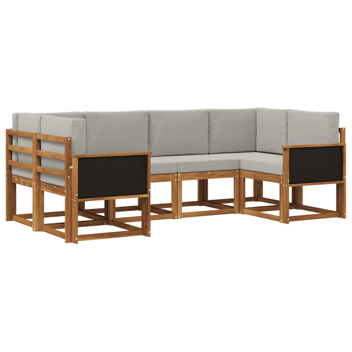 Set de canapele de exterior 6 pcs Natural și gri deschis WALTI