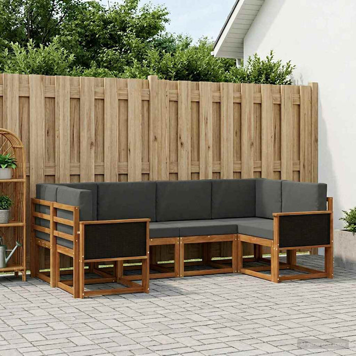 Set de canapele de exterior cu pernă 6 pcs Natural și Antracit WALTI