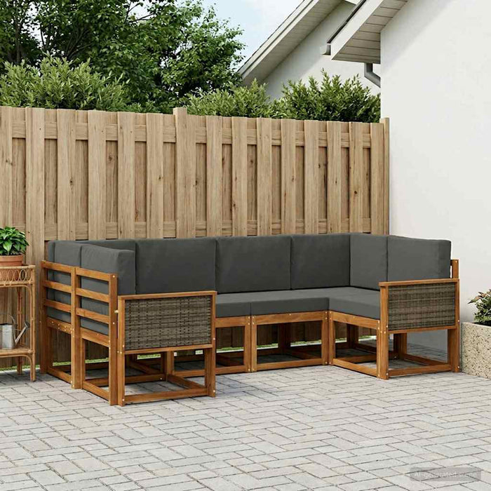 Set de canapele de exterior cu pernă 6 pcs Natural și Antracit WALTI