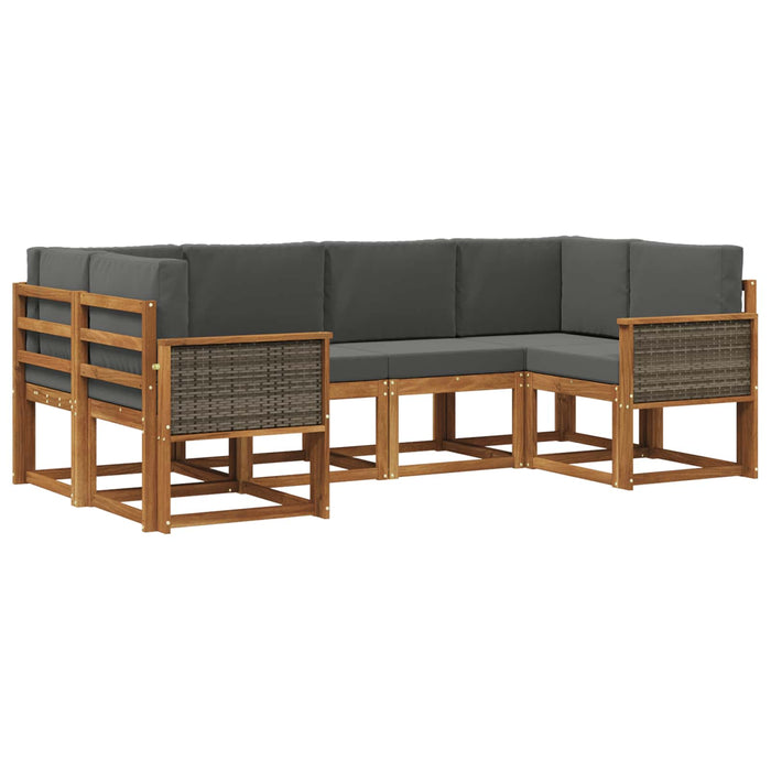 Set de canapele de exterior cu pernă 6 pcs Natural și Antracit WALTI