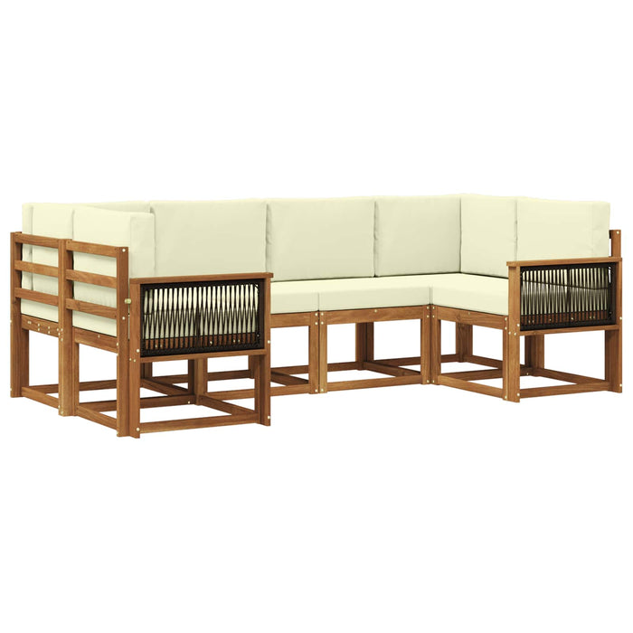 Set de canapele de exterior cu pernă 6 pcs Natural și Crem WALTI