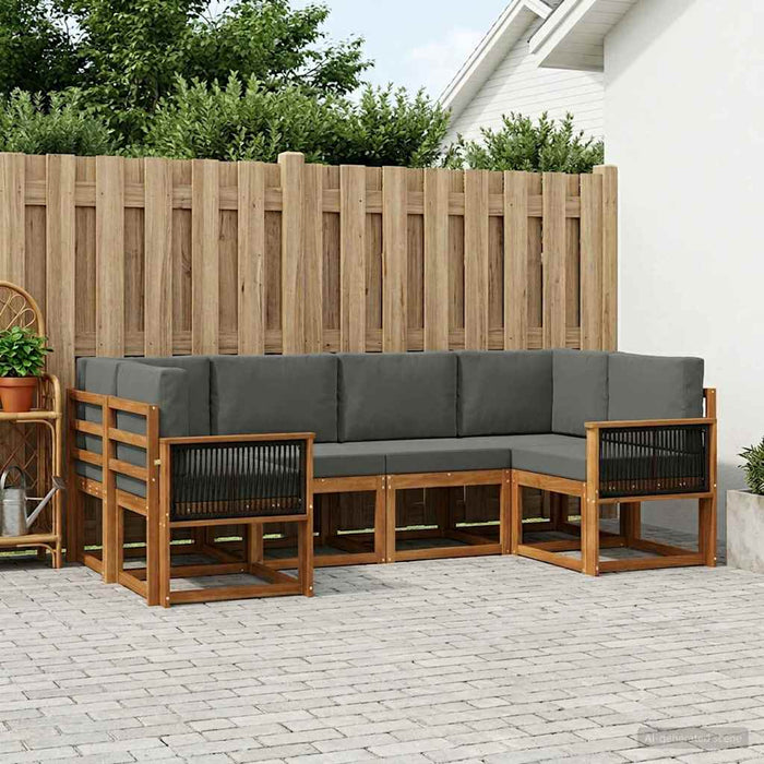 Set de canapele de exterior cu pernă 6 pcs Natural și Antracit WALTI