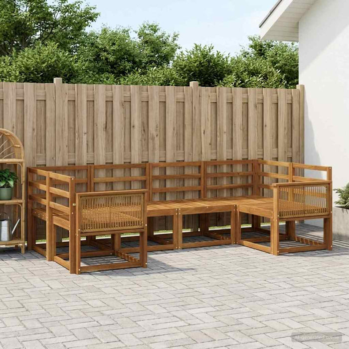 Set de canapele de exterior 6 pcs natural Lemn Solid de Acacia WALTI