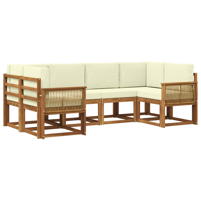 Set de canapele de exterior cu pernă 6 pcs Natural și Crem WALTI