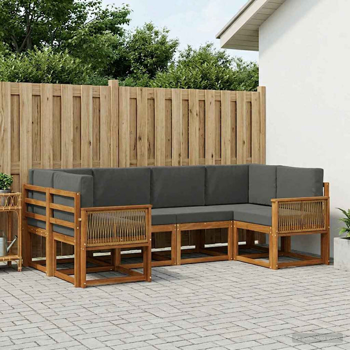 Set de canapele de exterior cu pernă 6 pcs Natural și Antracit WALTI