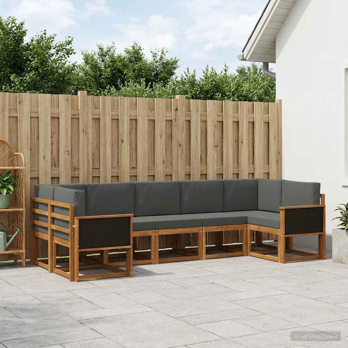 Set de canapele de exterior cu pernă 7 pcs Natural și Antracit WALTI