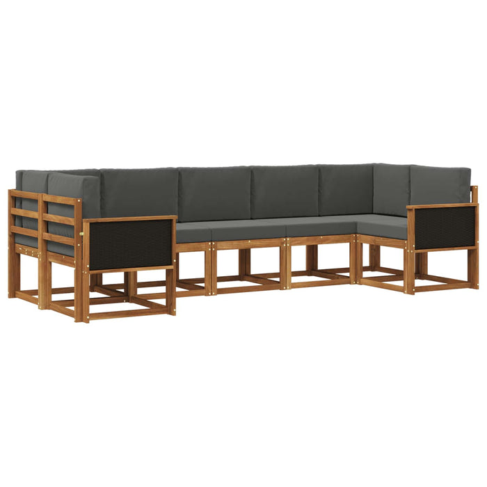 Set de canapele de exterior cu pernă 7 pcs Natural și Antracit WALTI
