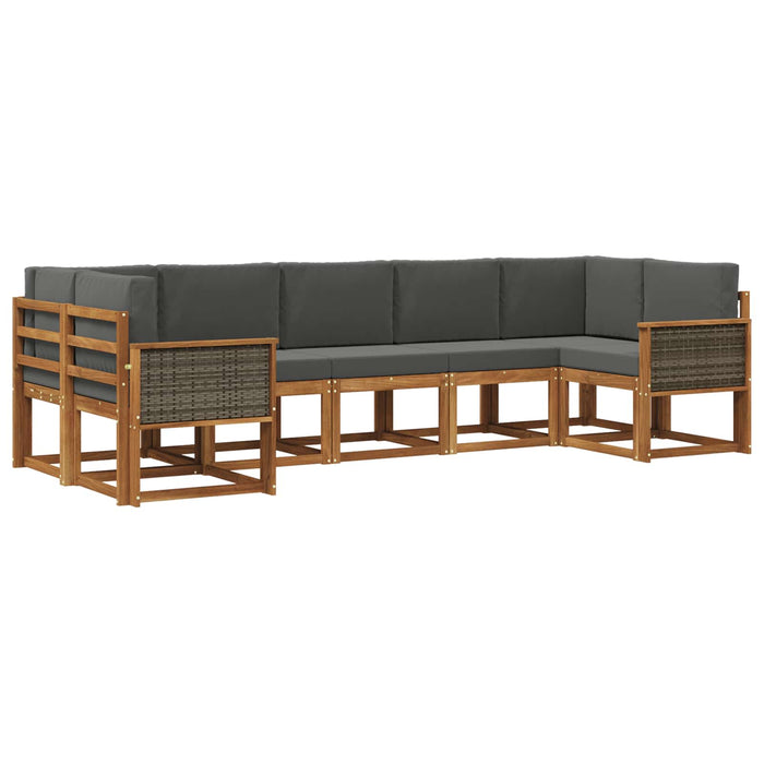 Set de canapele de exterior cu pernă 7 pcs Natural și Antracit WALTI