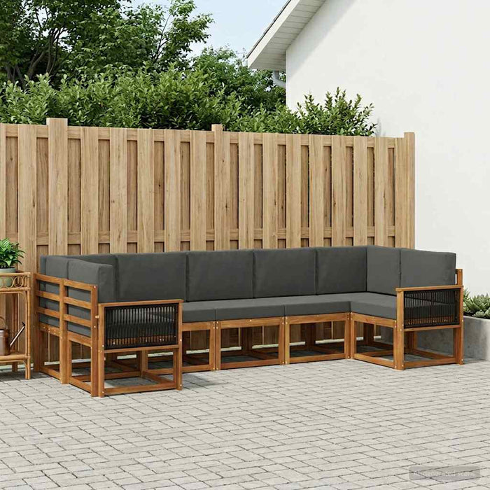 Set de canapele de exterior cu pernă 7 pcs Natural și Antracit WALTI