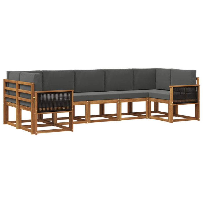 Set de canapele de exterior cu pernă 7 pcs Natural și Antracit WALTI