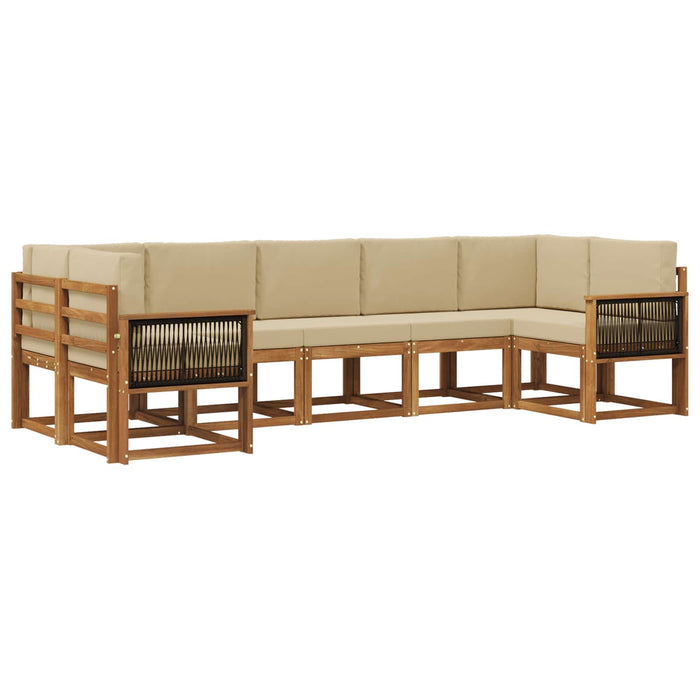 Set de canapele de exterior cu pernă 7 pcs Natural și Bej - WALTI WALTI