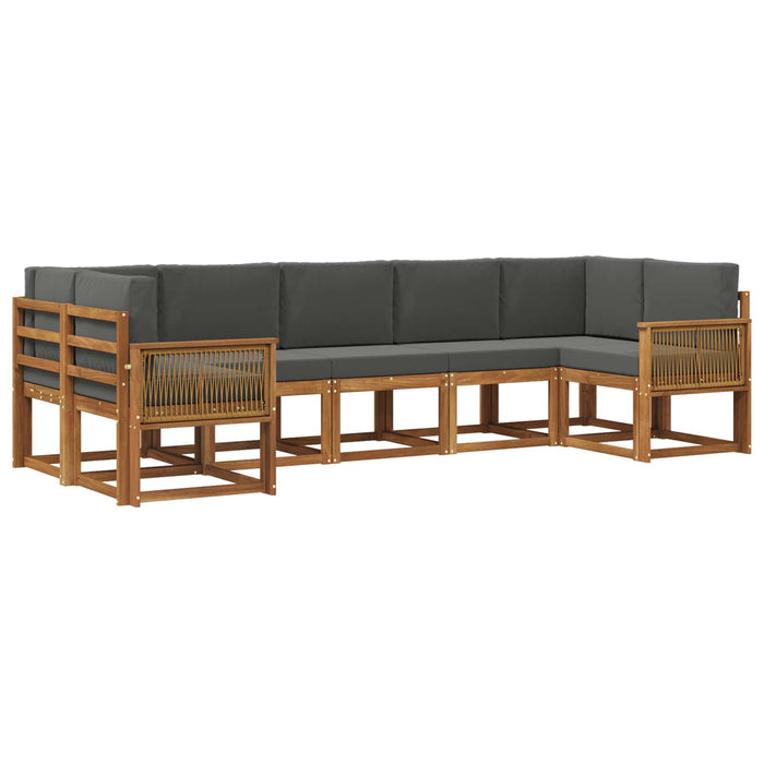 Set de canapele de exterior cu pernă 7 pcs Natural și Antracit WALTI