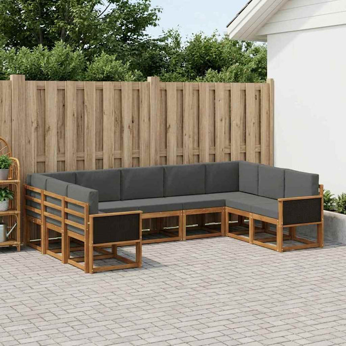 Set de canapele de exterior cu pernă 9 pcs Natural și Antracit WALTI