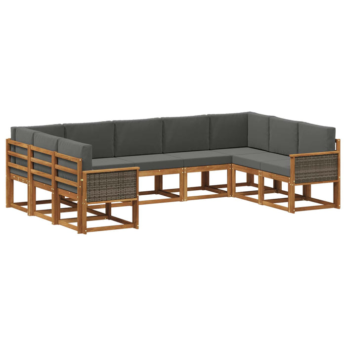 Set de canapele de exterior cu pernă 9 pcs Natural și Antracit WALTI