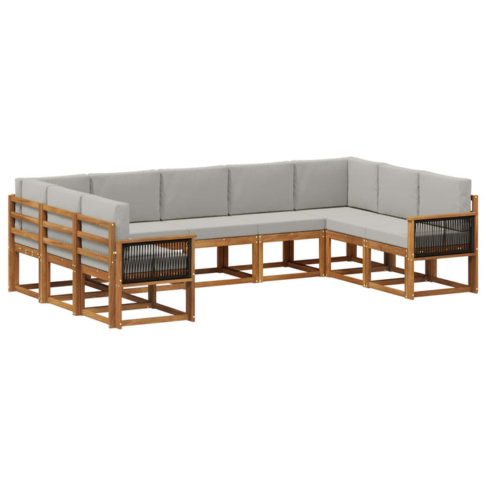 Set de canapele de exterior 9 pcs Natural și gri deschis WALTI