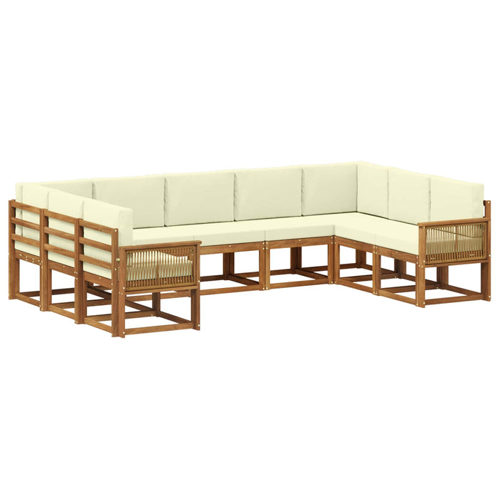 Set de canapele de exterior cu pernă 9 pcs Natural și Crem WALTI