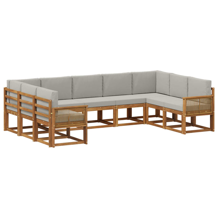 Set de canapele de exterior 9 pcs Natural și gri deschis WALTI
