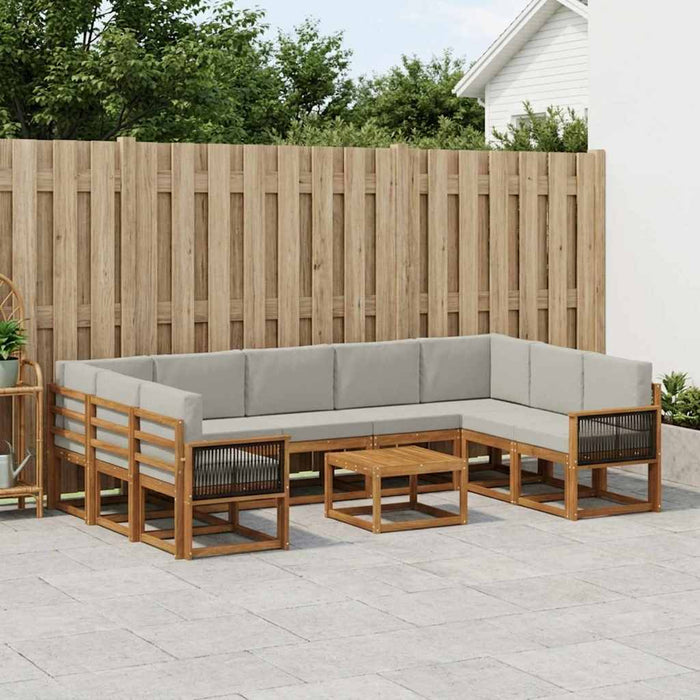 Set de canapele de exterior 10 pcs Natural și gri deschis WALTI