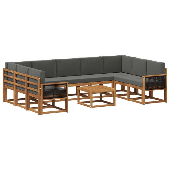 Set de canapele de exterior cu pernă 10 pcs Natural și Antracit WALTI