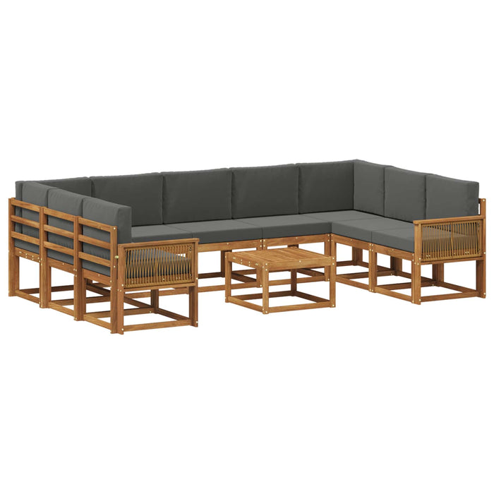 Set de canapele de exterior cu pernă 10 pcs Natural și Antracit WALTI