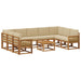 Set de canapele de exterior cu pernă 10 pcs Natural și Bej - WALTI WALTI