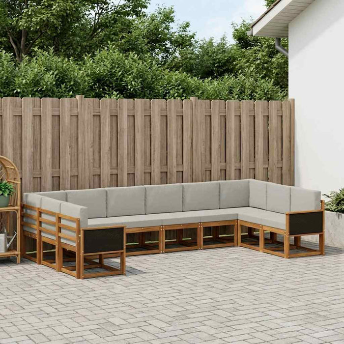 Set de canapele de exterior 10 pcs Natural și gri deschis WALTI