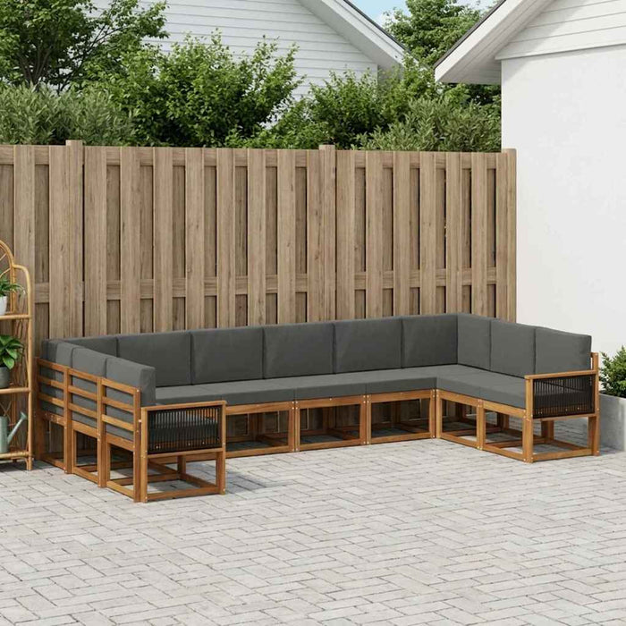 Set de canapele de exterior cu pernă 10 pcs Natural și Antracit WALTI
