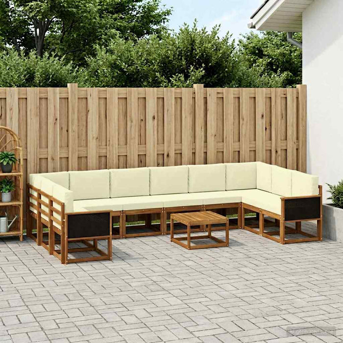 Set de canapele de exterior cu pernă 11 pcs Natural și Crem - WALTI WALTI