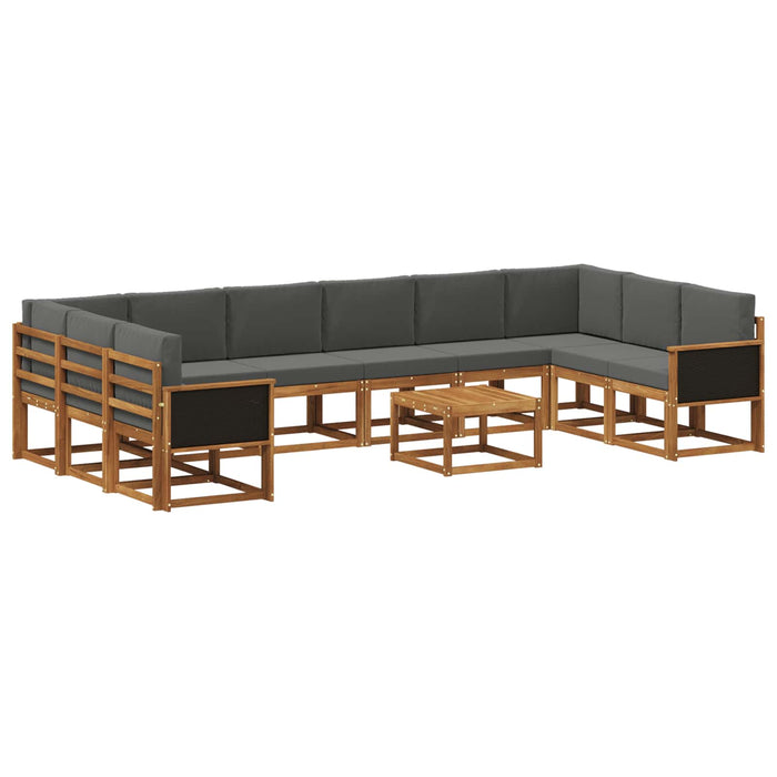 Set de canapele de exterior cu pernă 11 pcs Natural și Antracit WALTI