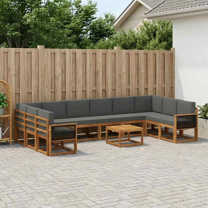 Set de canapele de exterior cu pernă 11 pcs Natural și Antracit WALTI