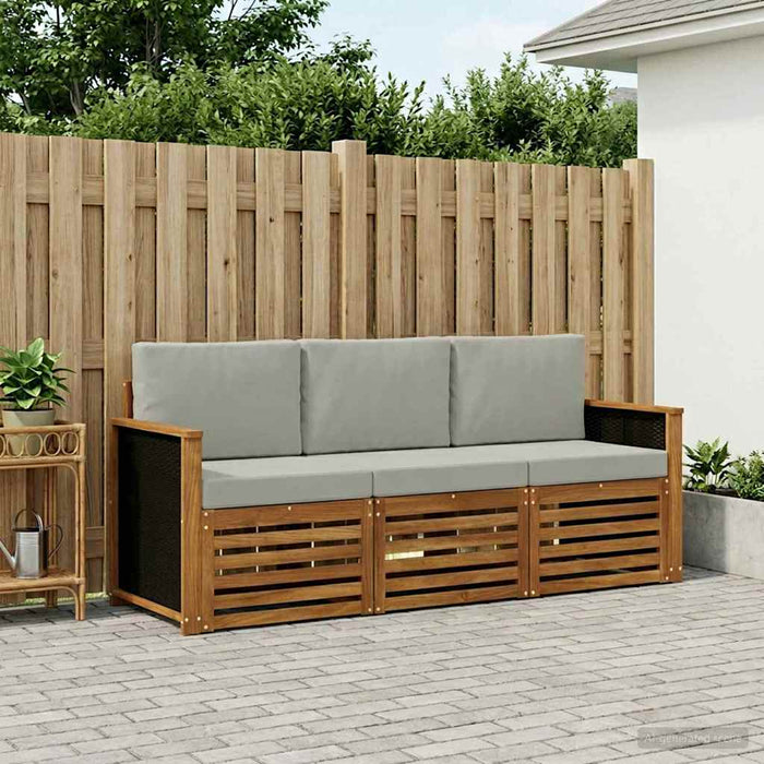 Seturi de canapele cu pernă 3 pcs Lemn Solid de Acacia WALTI