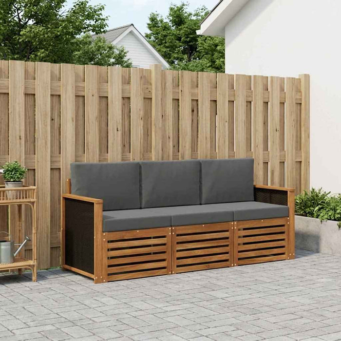 Seturi de canapele cu pernă 3 pcs Lemn Solid de Acacia WALTI