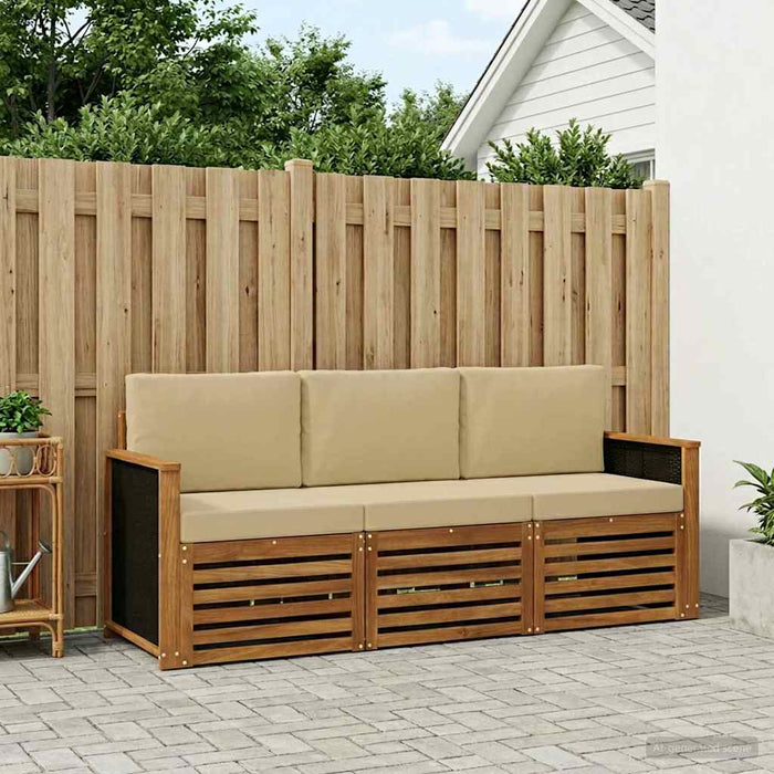 Seturi de canapele cu pernă 3 pcs Lemn Solid de Acacia WALTI