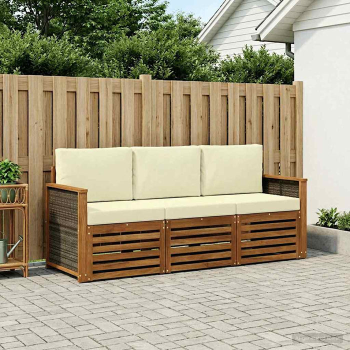 Seturi de canapele cu pernă 3 pcs Lemn Solid de Acacia WALTI