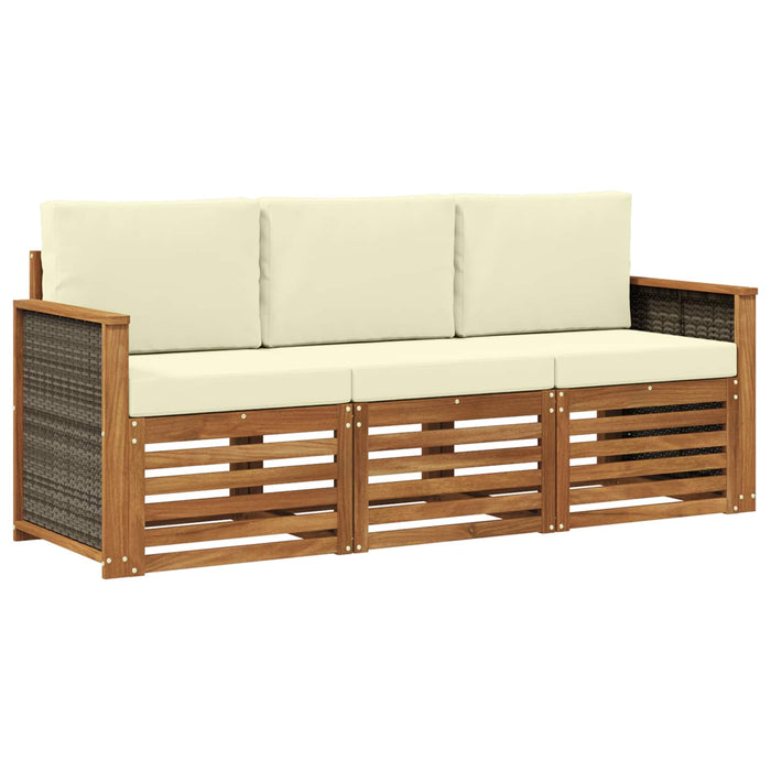 Seturi de canapele cu pernă 3 pcs Lemn Solid de Acacia WALTI