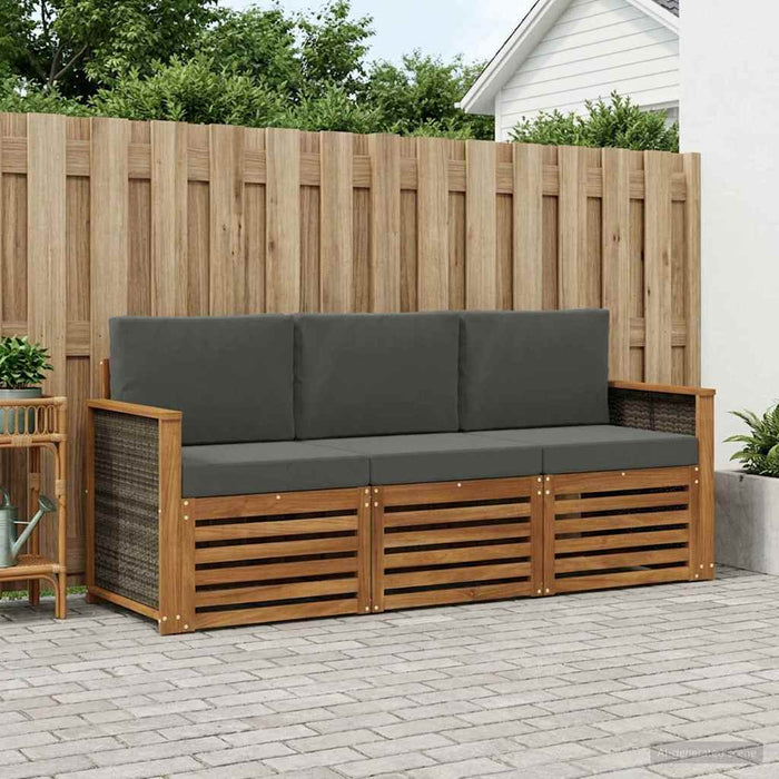 Seturi de canapele cu pernă 3 pcs Lemn Solid de Acacia WALTI