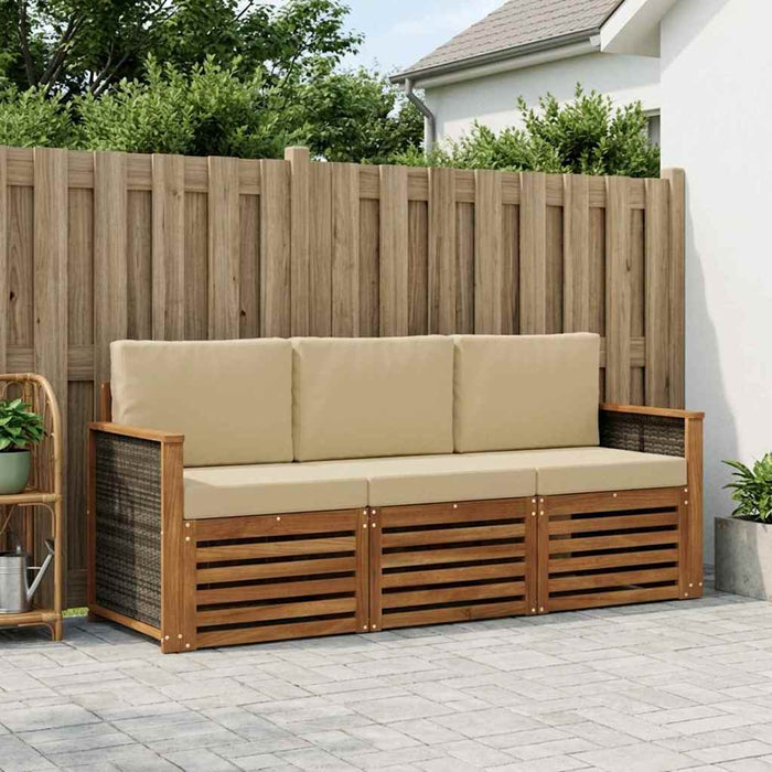 Seturi de canapele cu pernă 3 pcs Lemn Solid de Acacia WALTI