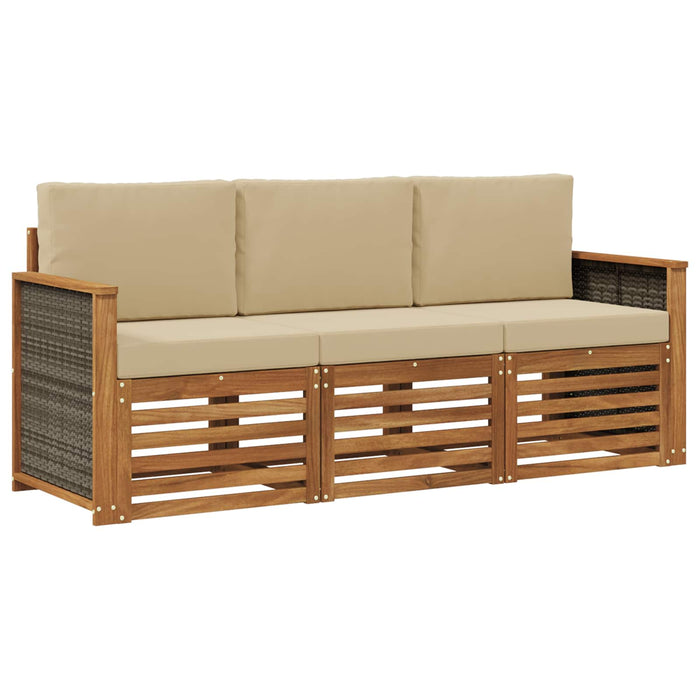Seturi de canapele cu pernă 3 pcs Lemn Solid de Acacia WALTI