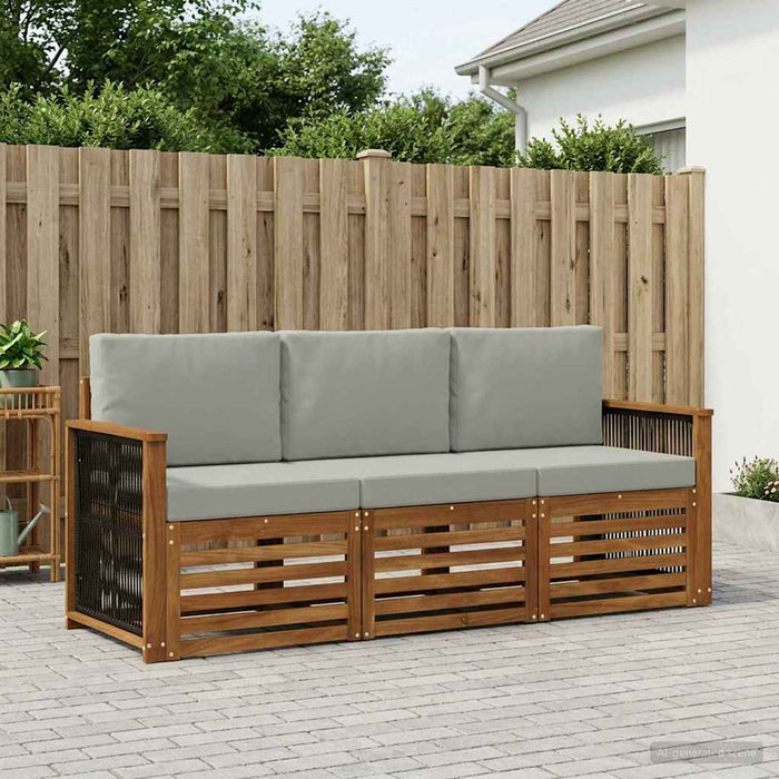 Seturi de canapele cu pernă 3 pcs Lemn Solid de Acacia WALTI