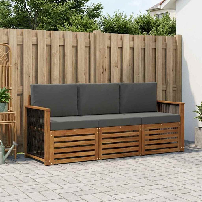 Seturi de canapele cu pernă 3 pcs Lemn Solid de Acacia WALTI