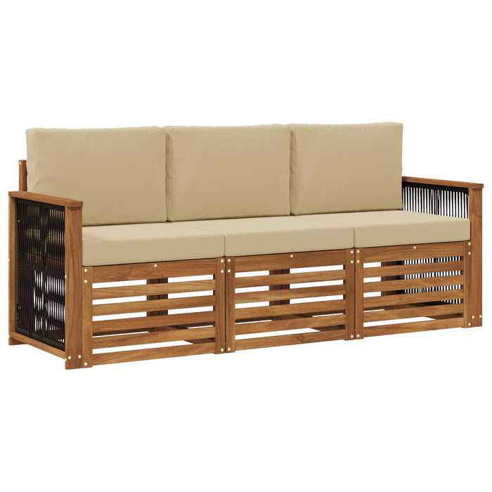 Seturi de canapele cu pernă 3 pcs Lemn Solid de Acacia WALTI