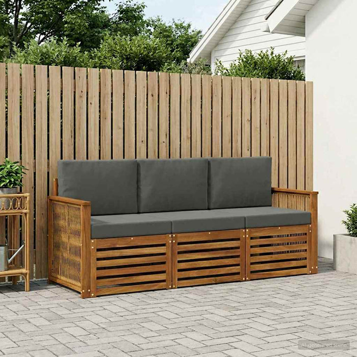 Seturi de canapele cu pernă 3 pcs Lemn Solid de Acacia WALTI