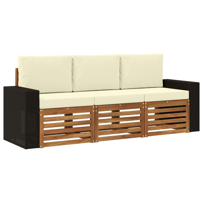 Seturi de canapele cu pernă 3 pcs Lemn Solid de Acacia WALTI